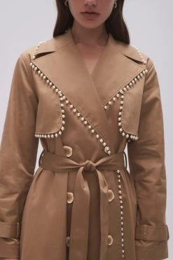 Constellation Pearl Trim Coat -Aje 23AW2090 TPE GRY 4