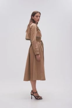 Constellation Pearl Trim Coat -Aje 23AW2090 TPE GRY 5