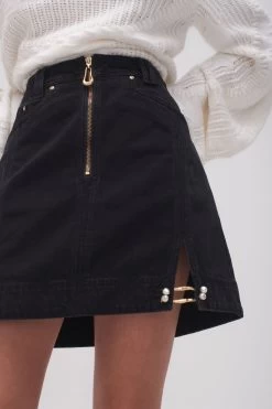 Willa Denim Mini Skirt -Aje 23AW4010 BLK 5