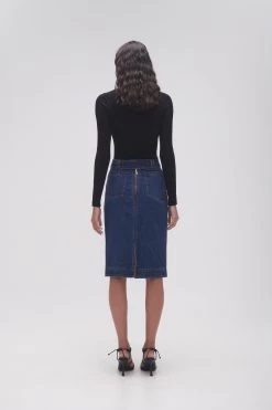 Colorado Denim Midi Skirt -Aje 23AW4011 WSHD INDG 3