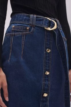 Colorado Denim Midi Skirt -Aje 23AW4011 WSHD INDG 4