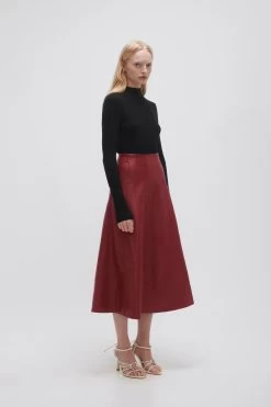 Stanhope Midi Skirt -Aje 23AW4013 MHGNY RED 3