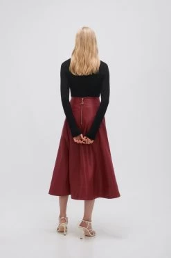 Stanhope Midi Skirt -Aje 23AW4013 MHGNY RED 5
