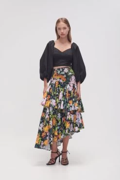 Alice Pleated Asymmetric Midi Skirt -Aje 23AW4051 MDN FLO 1 6471c18a 5a35 4c6b 9b66 fdb7cca2cce5