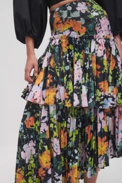 Alice Pleated Asymmetric Midi Skirt -Aje 23AW4051 MDN FLO 4 5c030b5d f970 4c6a b546 f260f3336e4a