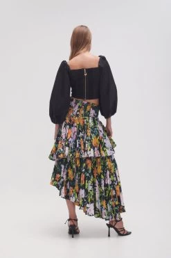 Alice Pleated Asymmetric Midi Skirt -Aje 23AW4051 MDN FLO 5 eba80d7c 930c 4333 a1a8 9581753f0c66