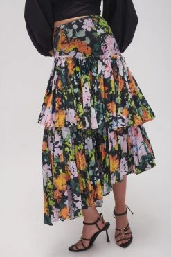 Alice Pleated Asymmetric Midi Skirt -Aje 23AW4051 MDN FLO 6 dc7e054a 5619 49cb 9727 a596a82abc0b