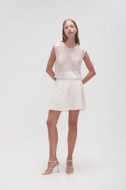 Freya Diamond Pearl Mini Skirt -Aje 23AW4055 IVRY 1