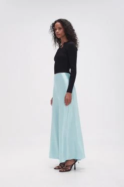 Moonglade Bias Maxi Skirt -Aje 23AW4056 SPMNT BLU 3