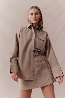 Willow Utility Mini Skirt -Aje 23AW4062 TPE GRY 6