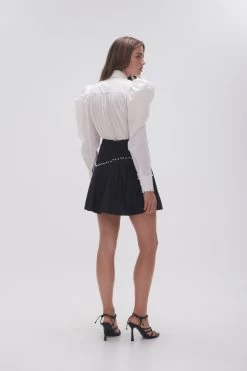 Florence Pearl Trim Mini Skirt -Aje 23AW4068 BLK 6 08c1e441 551e 485e 96cf 322ab06107f2