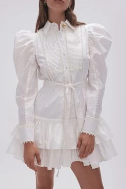 Florence Pearl Trim Mini Dress -Aje 23AW5068 IVRY 4 af329067 d0c7 4655 aa25 33b100ce5b3d