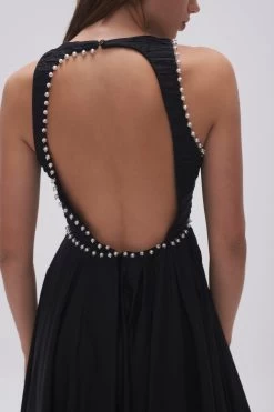 Florence Pearl Trim Midi Dress -Aje 23AW5151 BLK 4 0b65b2bd e94b 4f2b 9e9b 6f1f185bf56b