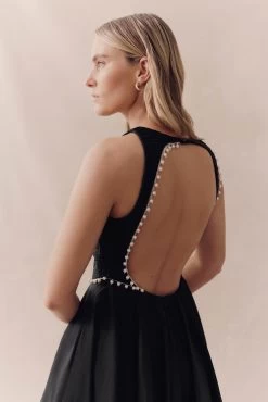 Florence Pearl Trim Midi Dress -Aje 23AW5151 BLK 9