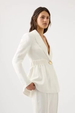 Elle Cartridge Pleat Jacket -Aje 23CR2000 IVRY 6 356eea2d 0377 4e15 b123 f15f9434c2d9