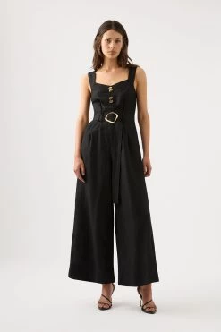 Maya Pintuck Wide Leg Jumpsuit