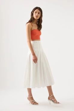 Meadow Panelled Midi Skirt -Aje 23CR4006 IVRY 3