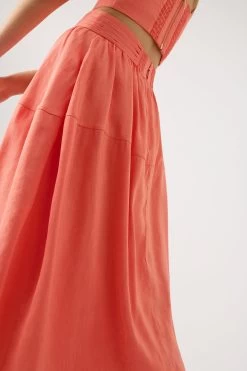 Shelly Flare Tuck Midi Skirt -Aje 23CR4036 CRL 4