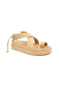 Evie Raffia Platform Sandal -Aje 23CR7001 NAT 2