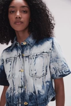 Enigma Denim Cropped Shirt -Aje 23SS1272 TD INDIGO 4