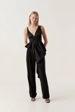 Karina Asymmetric Drape Top 11 Karina Asymmetric Drape Top -Aje 23SS1289 BLK 5