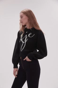 Betsy Logo Jumper -Aje 23SS1293 BLK IVRY 5 701732d2 2eb5 4fa9 a402 b15c0ae38c14