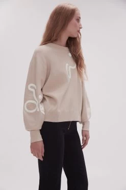 Symbol Calligraphy Knit Jumper -Aje 23SS1298 SAND BGE 5