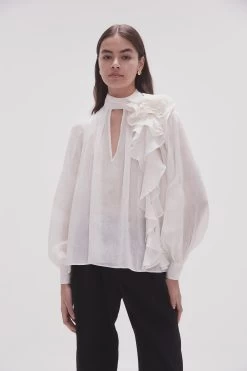 Aura Frilled Tie Blouse 9 Aura Frilled Tie Blouse -Aje 23SS1309 IVRY 1