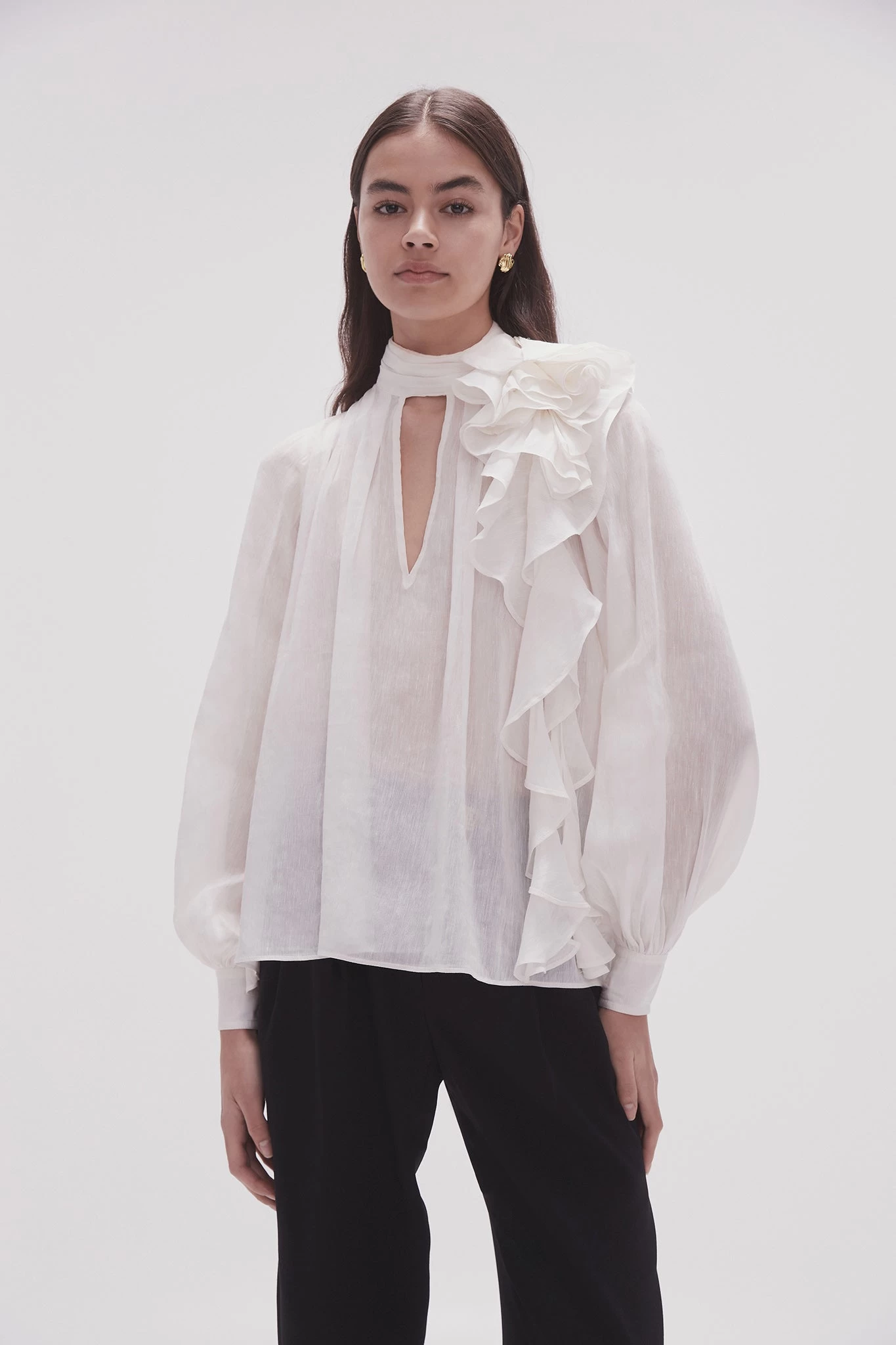 Aura Frilled Tie Blouse 3 Aura Frilled Tie Blouse - Image 3