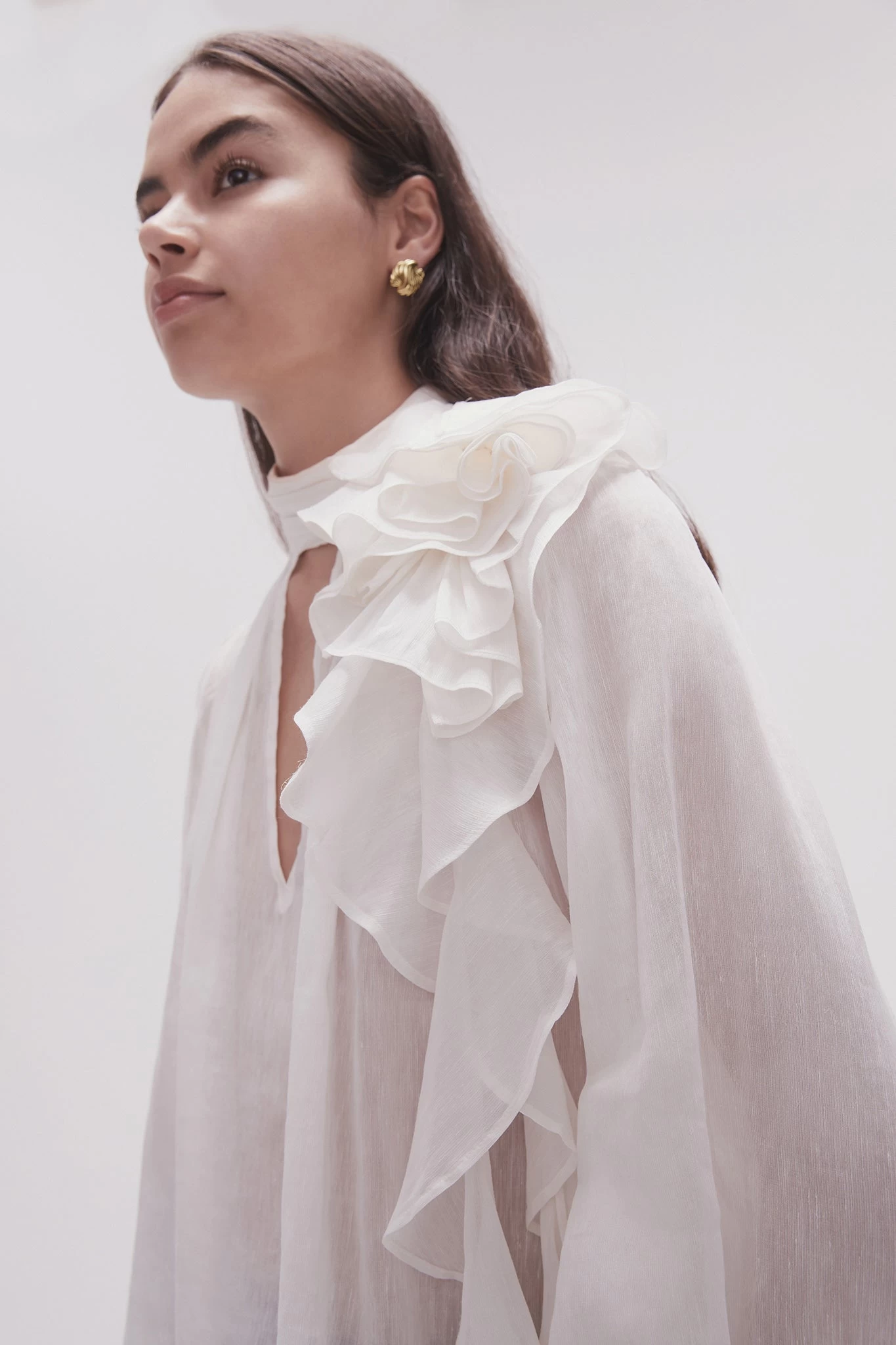 Aura Frilled Tie Blouse 4 Aura Frilled Tie Blouse - Image 4