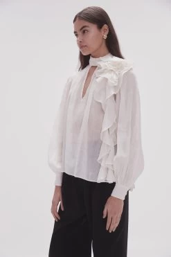 Aura Frilled Tie Blouse 12 Aura Frilled Tie Blouse -Aje 23SS1309 IVRY 5