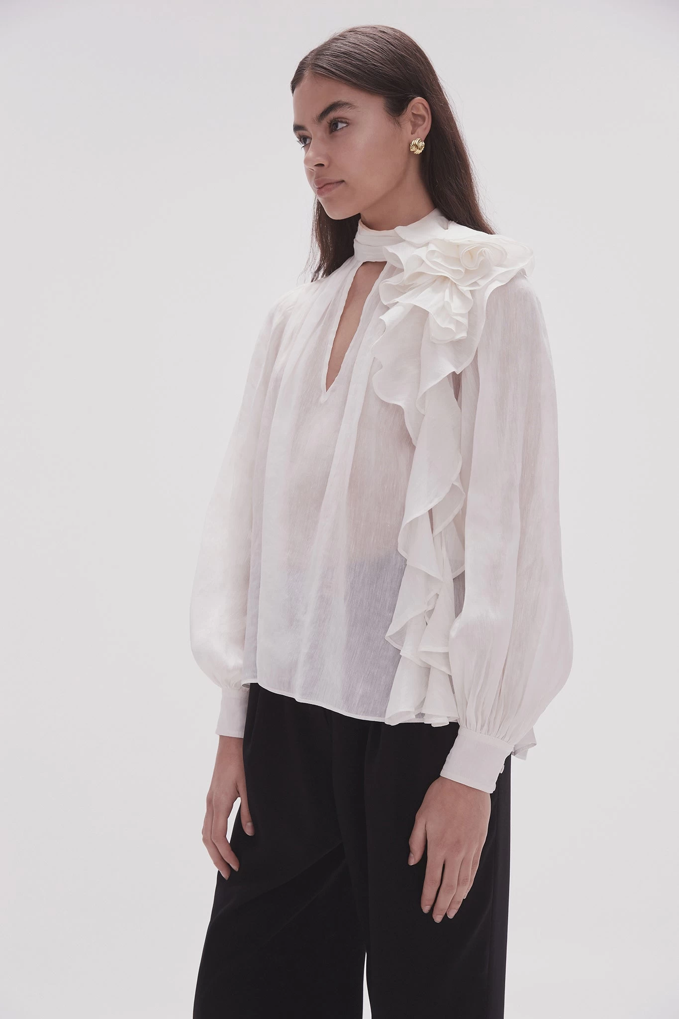 Aura Frilled Tie Blouse 6 Aura Frilled Tie Blouse - Image 6