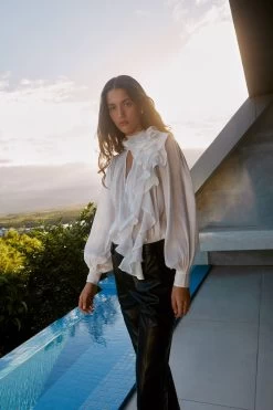 Aura Frilled Tie Blouse