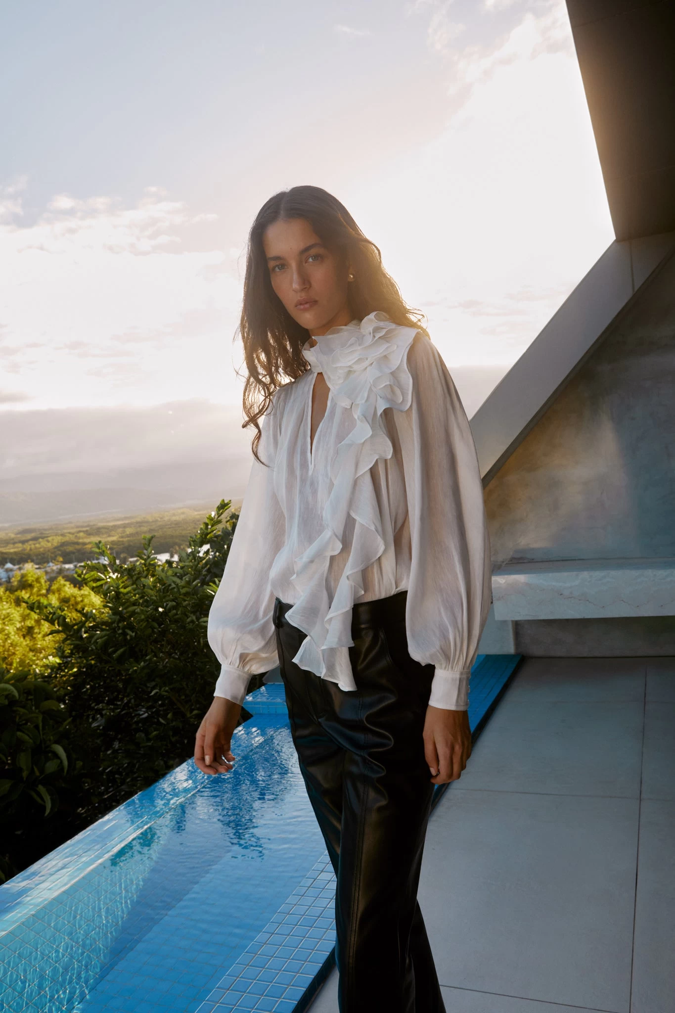 Aura Frilled Tie Blouse 1 Aura Frilled Tie Blouse