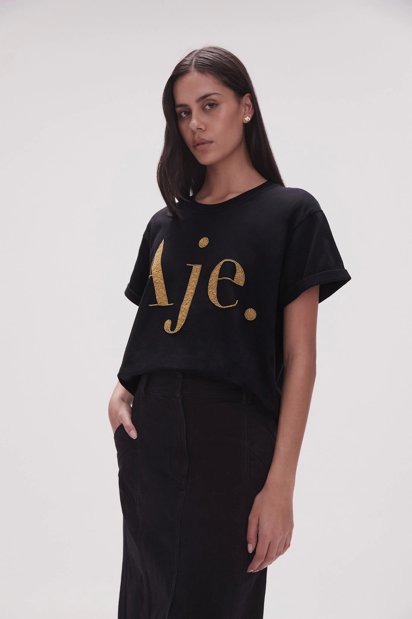 Ella Embellished Logo Tee 5 Ella Embellished Logo Tee - Image 5