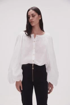 Violet Knot Sleeve Blouse