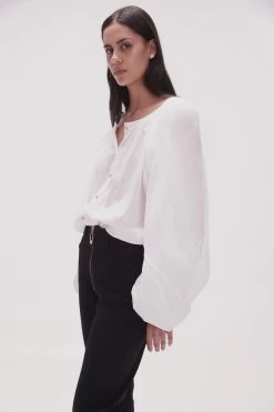 Violet Knot Sleeve Blouse -Aje 23SS1333 IVRY 5