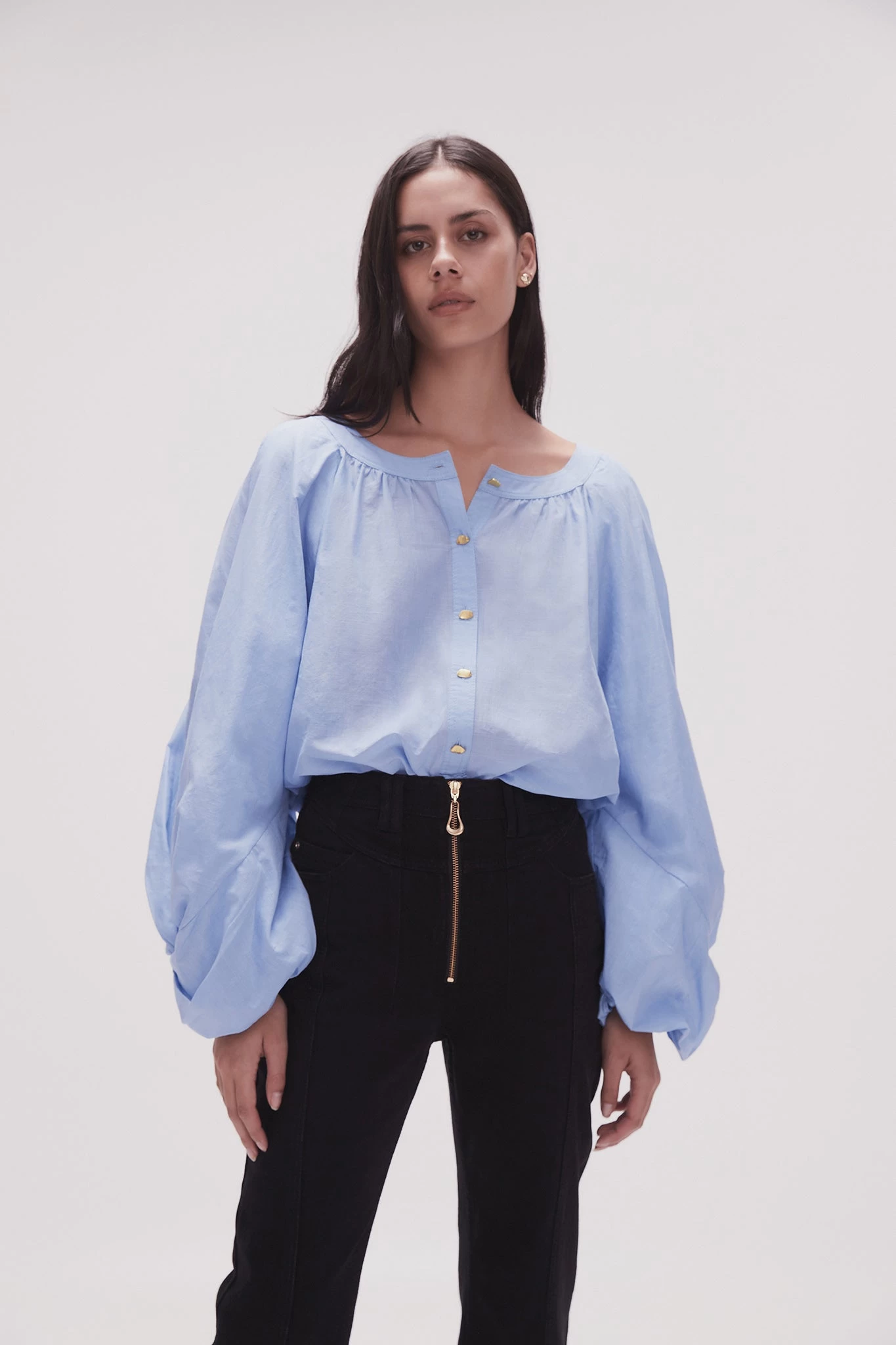 Violet Knot Sleeve Blouse 1 Violet Knot Sleeve Blouse