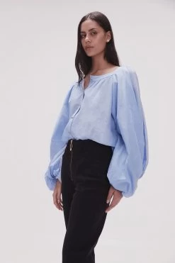 Violet Knot Sleeve Blouse 10 Violet Knot Sleeve Blouse -Aje 23SS1333 LT SKY BLU 5