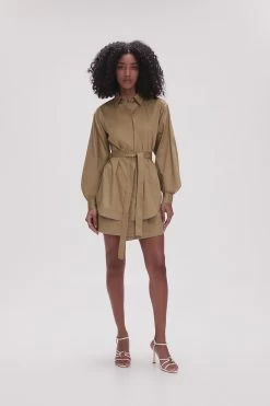 Louise Belted Shirt -Aje 23SS1347 DES KHAKI 3
