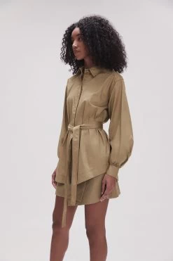 Louise Belted Shirt -Aje 23SS1347 DES KHAKI 5