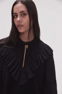 Robyn Pleated Blouse -Aje 23SS1349 BLK 4