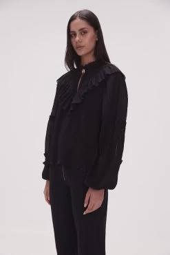 Robyn Pleated Blouse -Aje 23SS1349 BLK 5