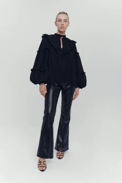 Robyn Pleated Blouse -Aje 23SS1349 BLK 7