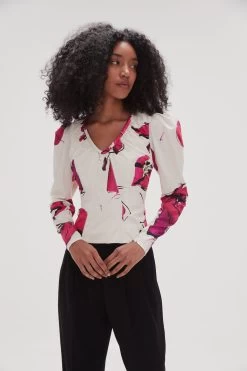 Whimsical Plunge Top -Aje 23SS1353 FALLINGFL 098