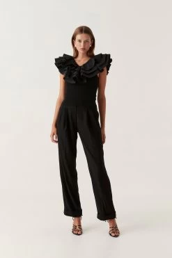 Transcendent Ruffle Top -Aje 23SS1445 BLK 3