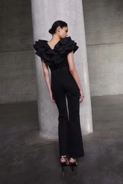 Transcendent Ruffle Top -Aje 23SS1445 BLK 7