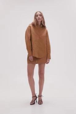 Surrealist Quilted Shacket -Aje 23SS2064 TWNY BWN 5 dae4a9bb e973 4896 93e6 51f0f151c259