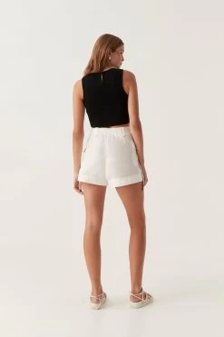 Escapade Ribbon Logo Short -Aje 23SS3133 IVRY 6