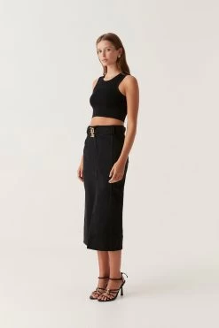 Lola Denim Midi Skirt -Aje 23SS4080 BLK 3 cfbbe493 659c 4278 ac8f 0fb171c6ede2